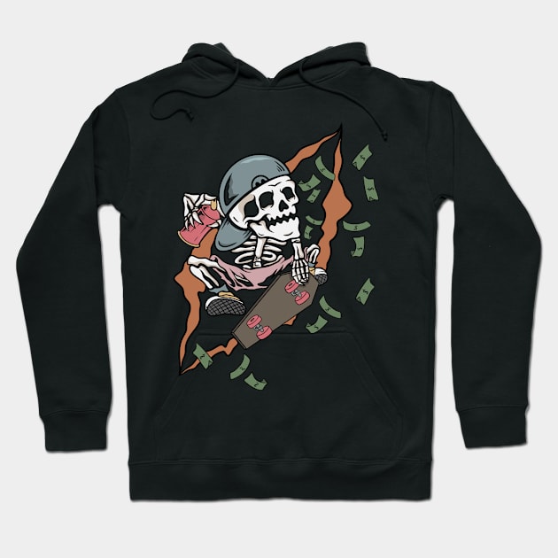 Skater skull Hoodie by gggraphicdesignnn